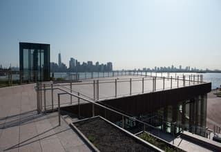 Statue of Liberty Museum view from roof skyline of NYC