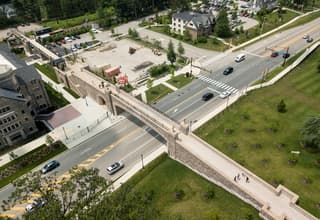 Birds eye view of Villanova Pedestrian bridge