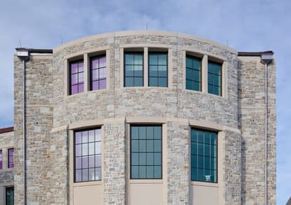 Bay Windows with Stone.