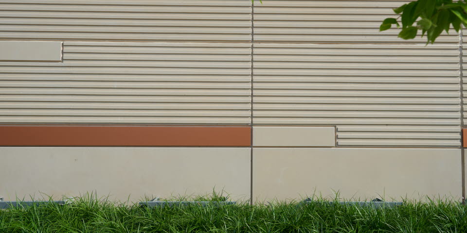 Tan and Red Colored Precast Concrete Panel