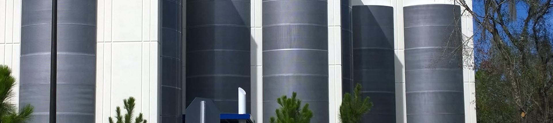 half of the exterior of a precast concrete data