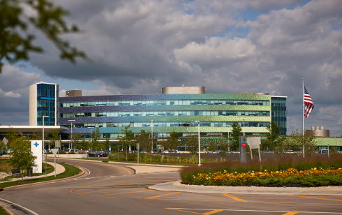 Front parking lot view Mercy West Hospital