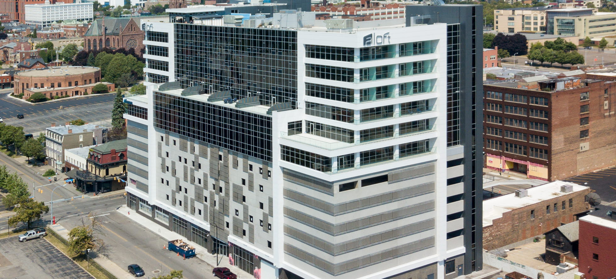 500 Pearl Street Parking Garage Entire Structure View